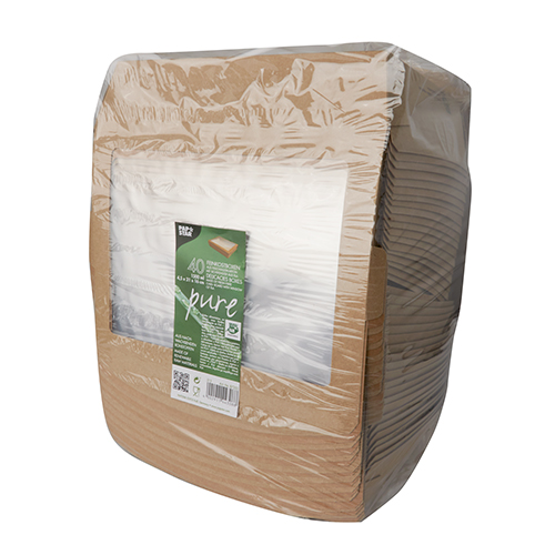3 x 40 Feinkostboxen, Pappe mit Sichtfenster aus PLA "pure" eckig 1500 ml 4,5 cm x 21 cm x 16 cm bra