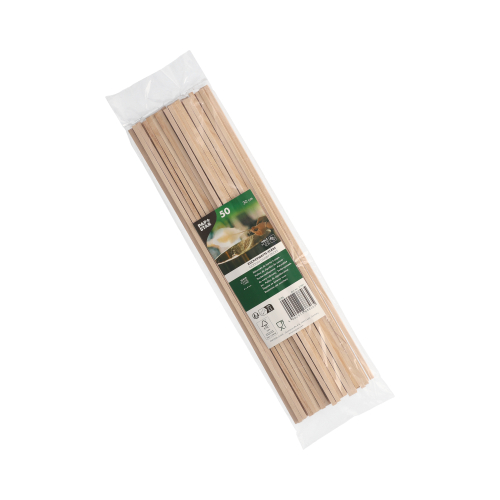 20 x 50 Zuckerwattestäbe Holz "pure" eckig 30 cm x 4 mm x 4 mm