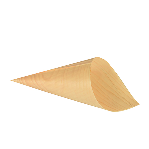 10 x 50 Fingerfood - Spitztüten, Holz "pure" Ø 9,5 cm · 18 cm