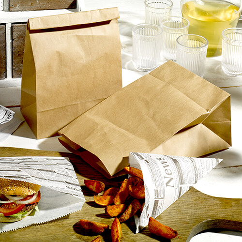 2 x 250 Blockbodenbeutel, Kraftpapier 36 cm x 22 cm x 11 cm braun