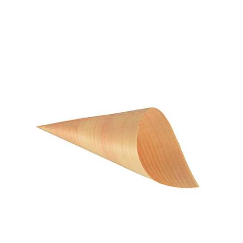 10 x 50 Fingerfood - Spitztüten, Holz "pure" Ø 6,5 cm · 12,5 cm