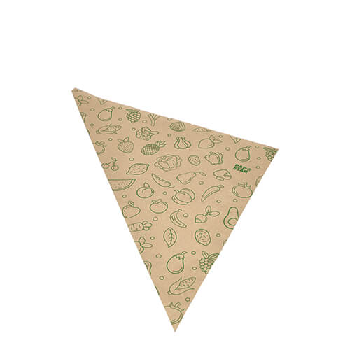 1 x 1000 Spitztüten, Kraftpapier 44 cm x 31 cm x 31 cm braun "Fruits & Vegs" Füllinhalt 750 g