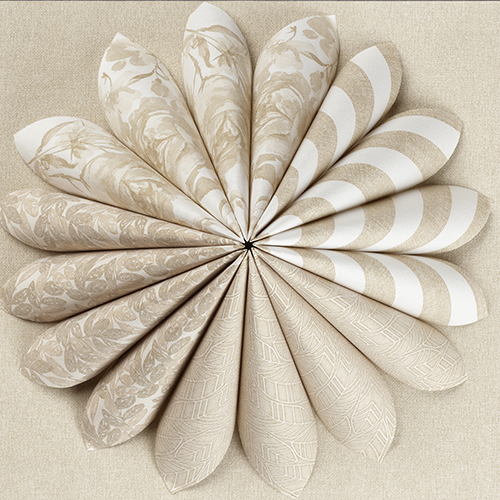 5 x 50 Servietten "ROYAL Collection" 1/4-Falz 40 cm x 40 cm sand "Lines"