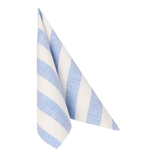 8 x 20 Servietten "ROYAL Collection" 1/4-Falz 40 cm x 40 cm blau "Lines"