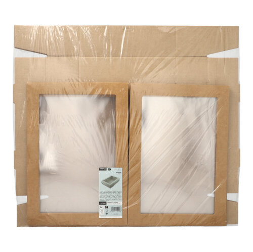 5 x 10 Transport- und Catering-Kartons, Pappe eckig 8 cm x 25,2 cm x 35,9 cm braun mit separatem Dec