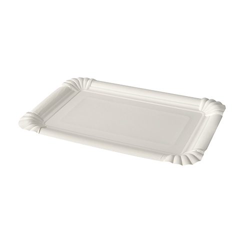 25 x 12 Pappteller eckig 13 cm x 20 cm weiss