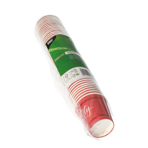 20 x 50 Trinkbecher, Pappe 5 cl Ø 5 cm · 5 cm rot "Party Time"