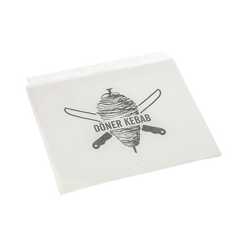 1 x 1000 Döner-Kebab-Tüten, Pergament-Ersatz 16 cm x 16 cm weiss fettdicht