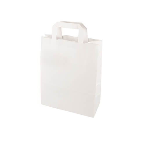 Tragetaschen, Papier 28 cm x 22 cm x 10 cm weiss mit Tragegriff