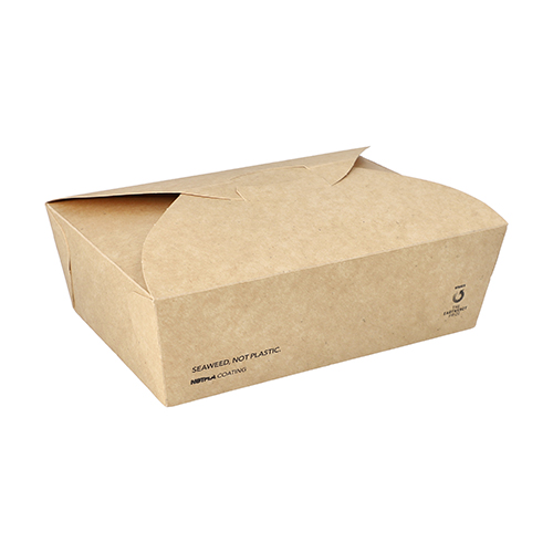 1 x 220 Lunchboxen, Pappe "NOTPLA" 6,6 cm x 13 cm x 19 cm braun