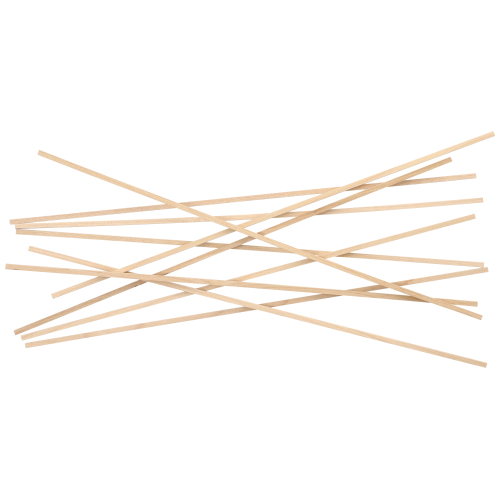 20 x 50 Zuckerwattestäbe Holz "pure" eckig 40 cm x 4 mm x 4 mm