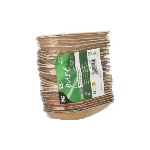 10 x 25 Fingerfood - Löffel, Palmblatt "pure" 12 cm "Asia"