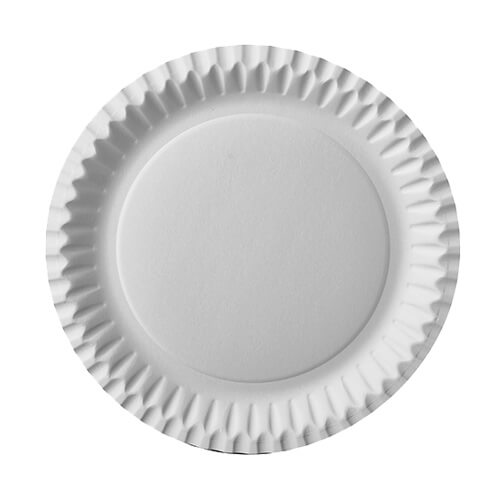 12 x 50 Pappteller rund Ø 23 cm weiss