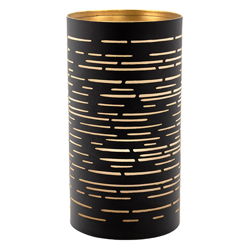 6 x 4 Kerzenhalter Ø 8 cm · 15 cm schwarz/gold "Corsica"