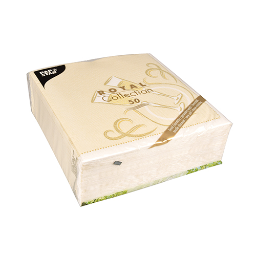 5 x 50 Servietten "ROYAL Collection" 1/4-Falz 40 cm x 40 cm gold "Festive Moments"