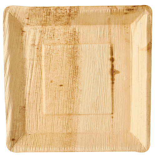 4 x 25 Teller, Palmblatt "pure" eckig 25 cm x 25 cm x 2,5 cm