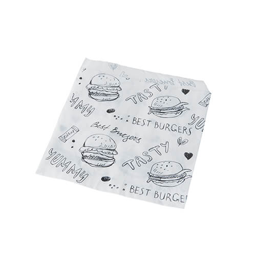 1 x 1000 Hamburger-Tüten, Pergament-Ersatz 13,5 cm x 13 cm weiss fettdicht