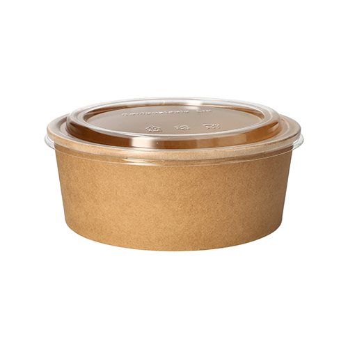 6 x 50 Salatschalen, Pappe rund 1300 ml Ø 18,4 cm · 7 cm braun