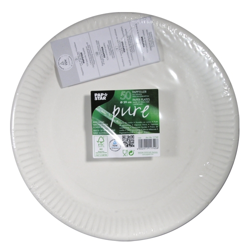 Teller, Pappe "pure" rund Ø 29 cm weiss