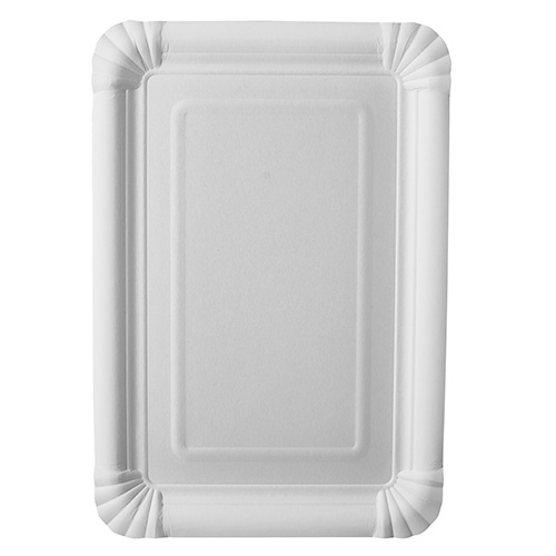 15 x 25 Pappteller "pure" eckig 16,5 cm x 23 cm weiss
