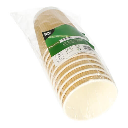 20 x 10 Kaffeebecher to Go, Pappe 0,3 l Ø 9 cm · 11 cm Ripple Wall