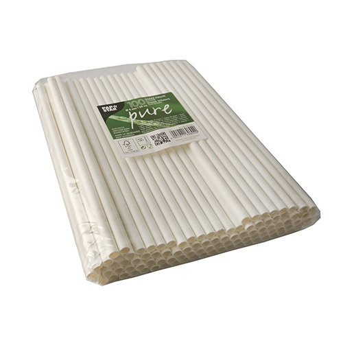 12 x 100 Shake-Halme, Papier "pure" Ø 8 mm · 25 cm weiss