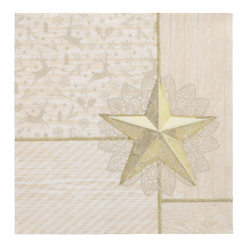 5 x 50 Servietten "ROYAL Collection" 1/4-Falz 40 cm x 40 cm champagner "Rising Star"