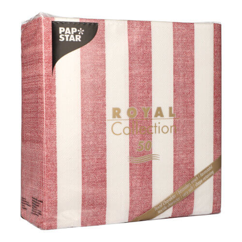 Servietten "ROYAL Collection" 1/4-Falz 40 cm x 40 cm bordeaux "Lines"
