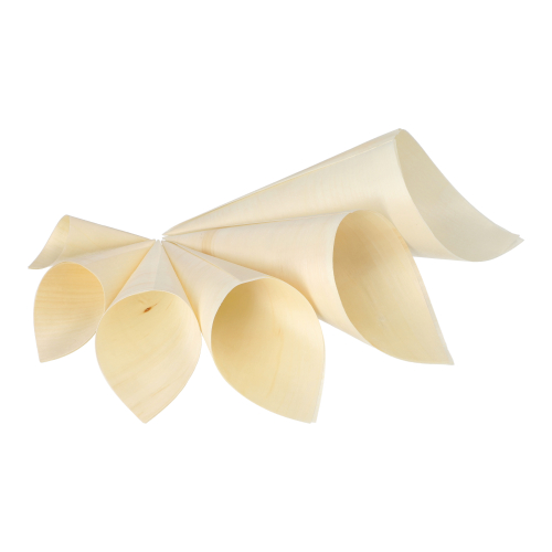 10 x 50 Fingerfood - Spitztüten, Holz "pure" Ø 11 cm · 21 cm