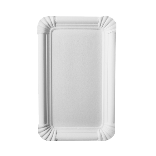 4 x 250 Pappteller "pure" eckig 11 cm x 17,5 cm weiss