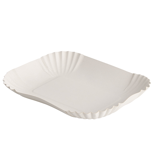 2 x 250 Schalen, Pappe "pure" eckig 13 cm x 17,5 cm x 3 cm weiss