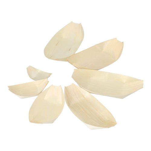 10 x 50 Fingerfood - Schalen, Holz "pure" 14 cm x 8,2 cm "Schiffchen"