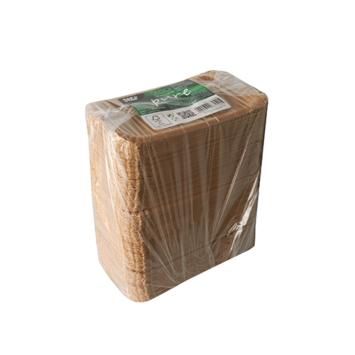 8 x 250 Pappteller "pure" eckig 10 cm x 16 cm braun