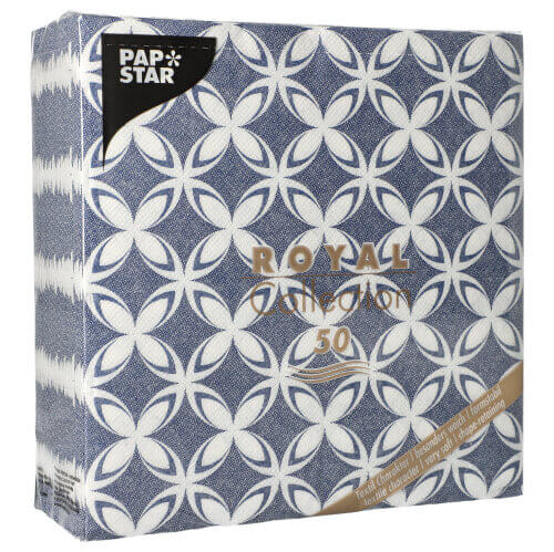 5 x 50 Servietten "ROYAL Collection" 1/4-Falz 40 cm x 40 cm "Delft"