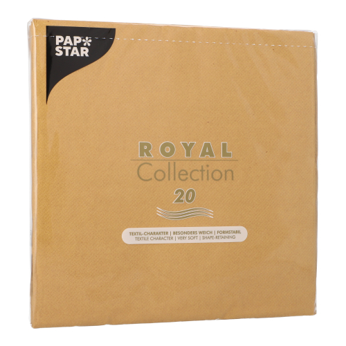 8 x 20 Servietten "ROYAL Collection" 1/4-Falz 40 cm x 40 cm mustard