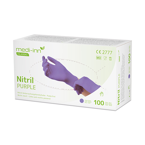 10 x 100 "Medi-Inn Classic" Handschuhe, Nitril puderfrei lila "Nitril Purple" Größe: XS
