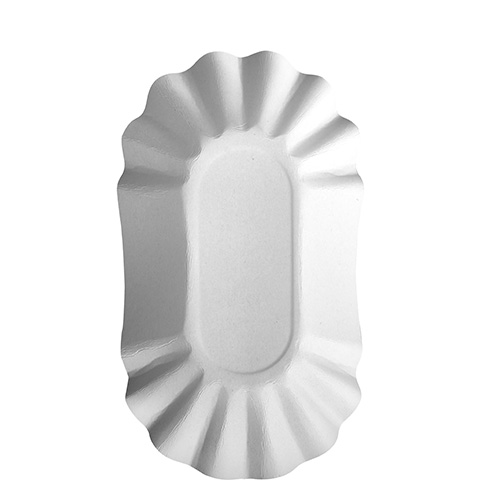6 x 250 Schalen, Pappe "pure" oval 10,5 cm x 17,5 cm x 3 cm weiss