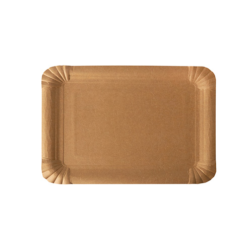 2 x 250 Pappteller "pure" eckig 16,5 cm x 23 cm braun