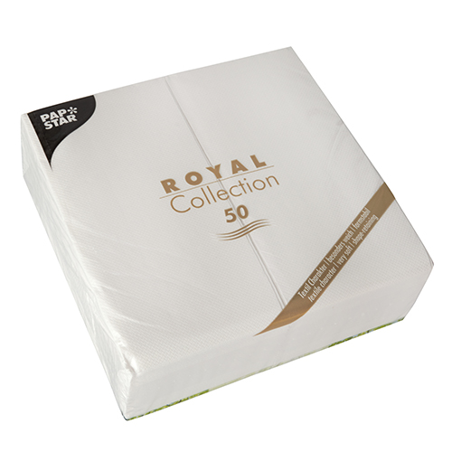 5 x 50 Servietten "ROYAL Collection" 1/8-Falz 40 cm x 40 cm weiss