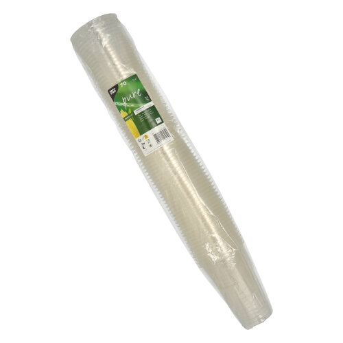 16 x 70 Einwegbecher, PLA "pure" 0,4 l Ø 9,5 cm · 13,2 cm glasklar mit Schaumrand