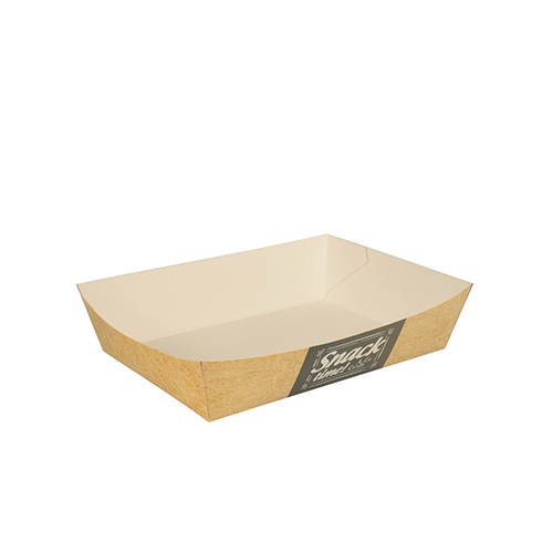 8 x 50 Snackschalen, Pappe "pure" 4 cm x 11 cm x 16 cm "Good Food"