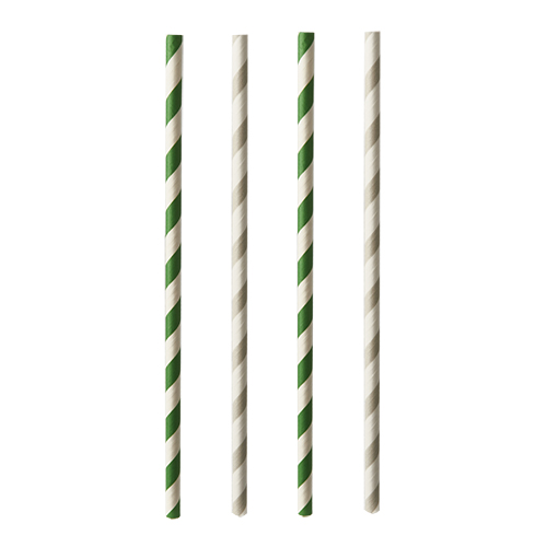 20 x 25 Trinkhalme, Papier Ø 6 mm · 20 cm farbig sortiert "Stripes"