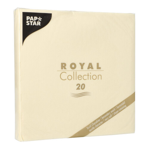 8 x 20 Servietten "ROYAL Collection" 1/4-Falz 40 cm x 40 cm champagner