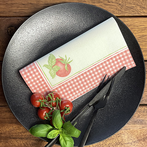 5 x 50 Servietten "ROYAL Collection" 1/4-Falz 40 cm x 40 cm "Tomato"