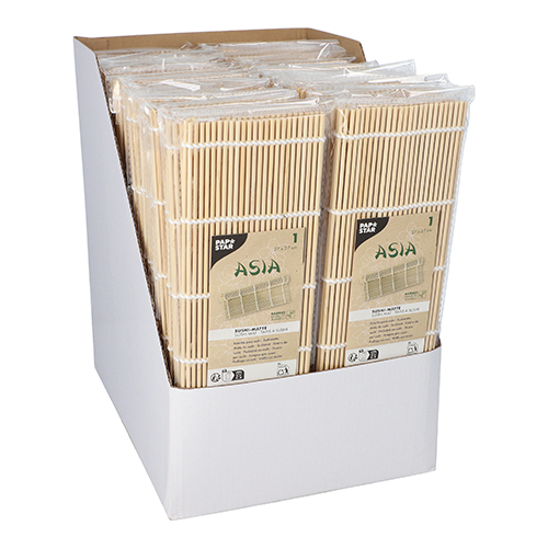 50 x Sushi-Matte Bambus "ASIA" 27 cm x 27 cm natur