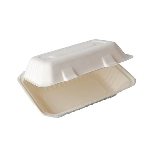Menüboxen, Zuckerrohr ungeteilt 7,9 cm x 15,5 cm x 23 cm weiss