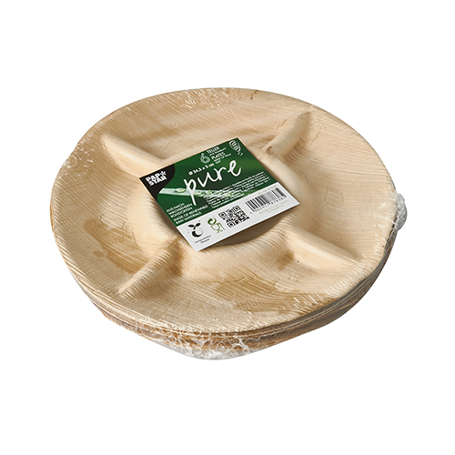 6 x 6 Teller, Palmblatt "pure" 5-geteilt Ø 24,5 cm · 2 cm