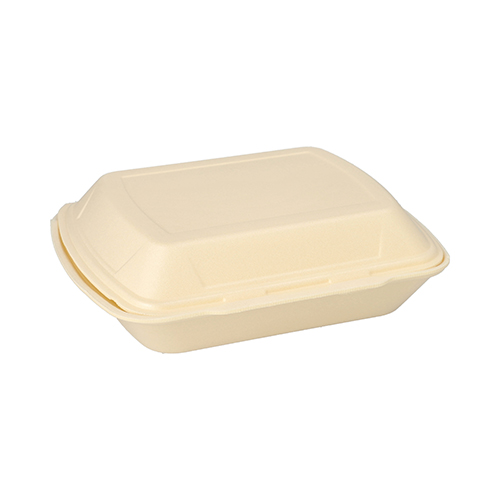 2 x 100 Menüboxen mit Klappdeckel, XPS 3-geteilt 7,5 cm x 24,3 cm x 20,8 cm creme