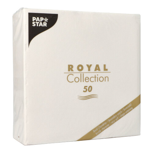5 x 50 Servietten "ROYAL Collection" 1/4-Falz 40 cm x 40 cm weiss