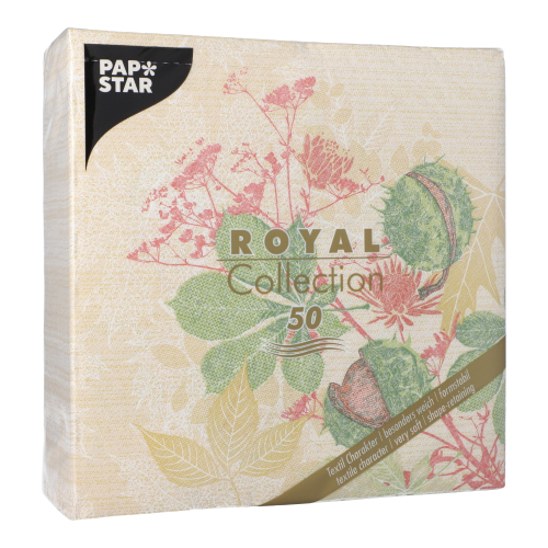 5 x 50 Servietten "ROYAL Collection" 1/4-Falz 40 cm x 40 cm "Autumn Leaves"